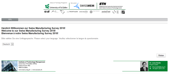 Swiss Manufacturing Survey 2018 Online